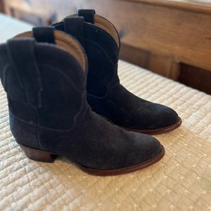 Tecovas Lucy Navy Suede Boots 6.5